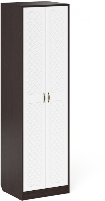 Прихожая П-6 Компоновка № 10, венге/фасады МДФ белое дерево фрезеровка ромб