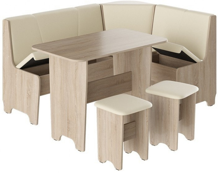 Техас Кухонный уголок Исп.1 (Дуб Сонома/Экокожа коричневая)