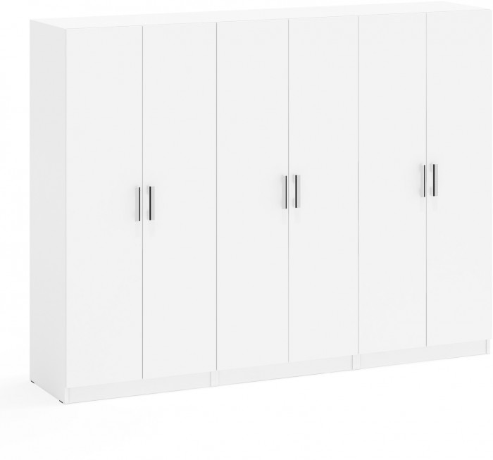 Три Шкафа С-МД-СК9Ш к компьютерному столу С-МД-СК9, цвет белый шагрень, ШхГхВ 210х45х160 см.