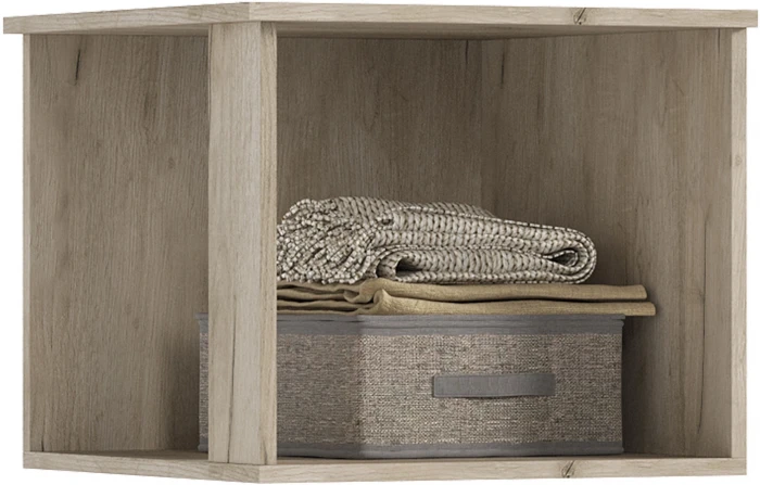 Норд Антресоль к пеналу угловому, Крафт серый/Кашемир