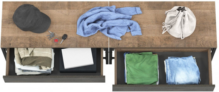 Трувор 13.241.03 Тумба для обуви + 13.241.03 Тумба для обуви, дуб гранж песочный/интра