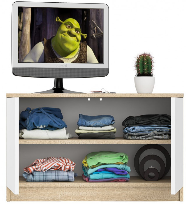 Мори Тумба/антресоль МА900.1, дуб сонома/белый