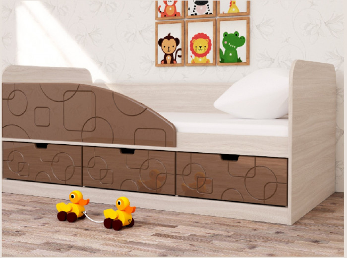 Кровать Бриз-4 80х160 Квадрат (Антарктида/Белый/Правый)