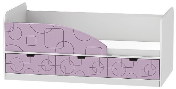 Кровать Бриз-4 80х160 Квадрат (Антарктида/Белый/Правый)