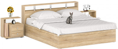 Камелия Кровать 1800 + две тумбы, дуб сонома