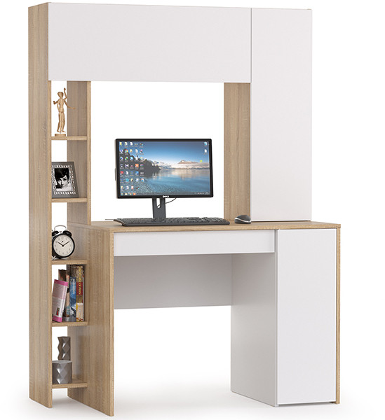 компьютерный стол Комфорт 12.71, дуб сонома/белый