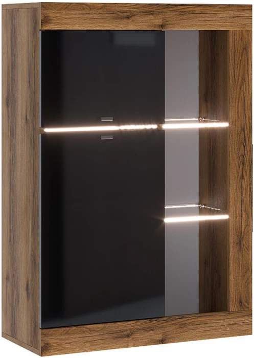 Прага Модульная Гостиная, вариант №3, Дуб Делано/Черный глянец