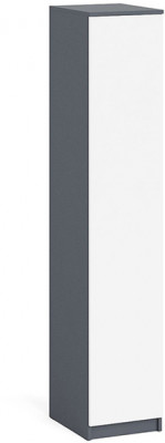 Мори Пенал МШ400.1, цвет графит/белый, ШхГхВ 40,4х50,4х209,6 см., универсальная сборка