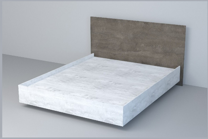 Кровать 1,6 арт.031 (ЛДСП) ЛН. (Дуб Крафт Золотой/Белый Глянец)