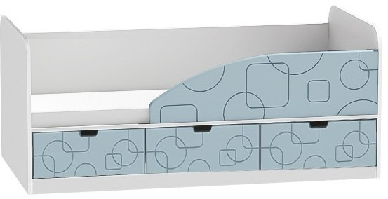 Кровать Бриз-4 80х160 Квадрат (Ирис/Белый/Правый)