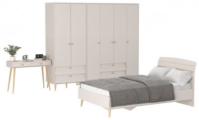 Афина Спальня 21-1200, цвет кашемир серый, сп.м. 1200х2000 мм., б/м, основание есть - фанера