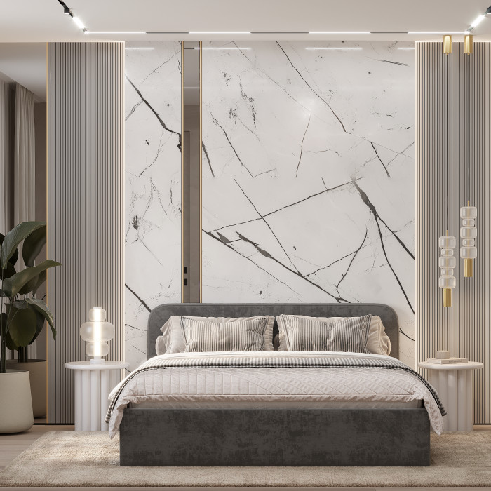 Кровать с проложками ДСП Лофт КР-18 (1,6м), Хром