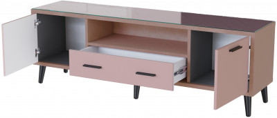 Тумба ТВ интерьерная 1,6 Ланс пыльная роза/мдф пудра