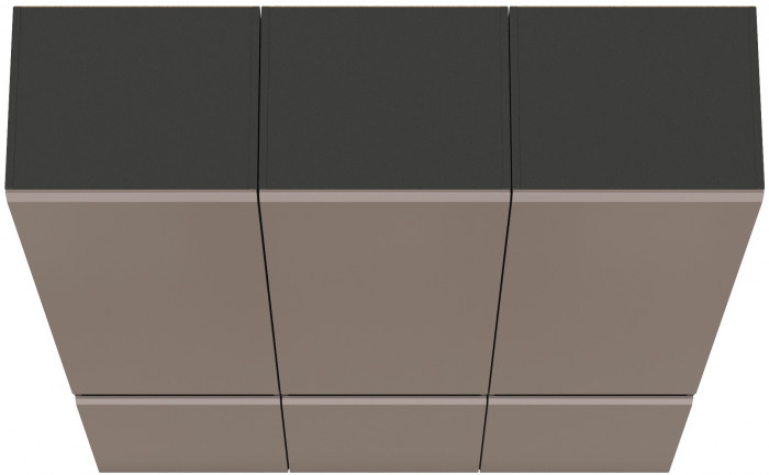 Сидней 13.200 Шкаф 3 штуки, цвет корпус: антрацит/фасады: МДФ веллюто капучино, ШхГхВ 150х41,3х205,2 см., универсальная сборка