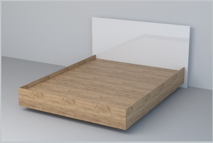 Кровать 1,6 арт.031 (ЛДСП) ЛН. (Дуб Крафт Золотой/Камень Темный)