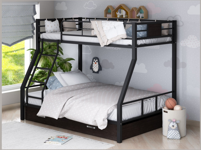 Двухъярусная кровать Гранада-1Я (Серый, Венге)