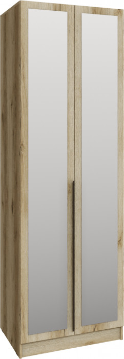 Шкаф Мадрид (0,75) с полками с зеркалом, Дуб делано