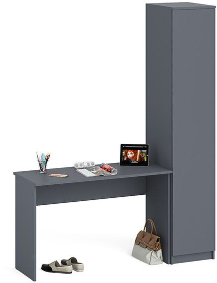 Мори письменный стол МСП1200.1 + Пенал МШ400.1, графит