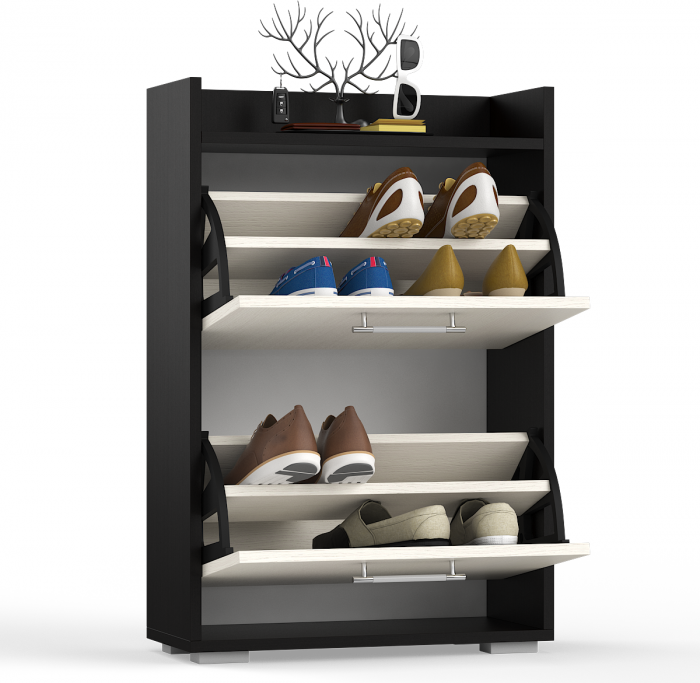 Обувница СВК, цвет венге/дуб лоредо, ШхГхВ 95,7х60х25 см.