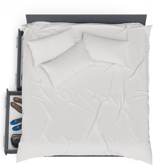 Мори Кровать с ящиками 1800, графит