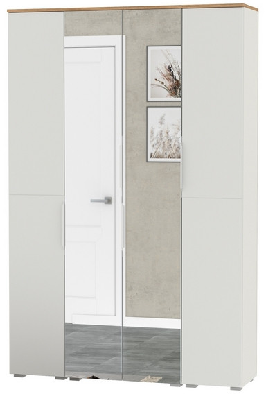 Октава Набор шкафов 01, белый шагрень/дуб крафт золотой/фасады МДФ белый шагрень