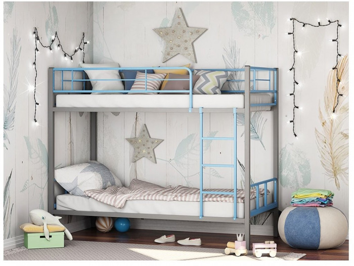 Двухъярусная кровать Севилья-2.01 комби (Голубой, Белый)