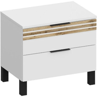 Модульная спальня Нао, набор №7, Дуб вотан/Белый (Профиль МДФ Дуб вотан)