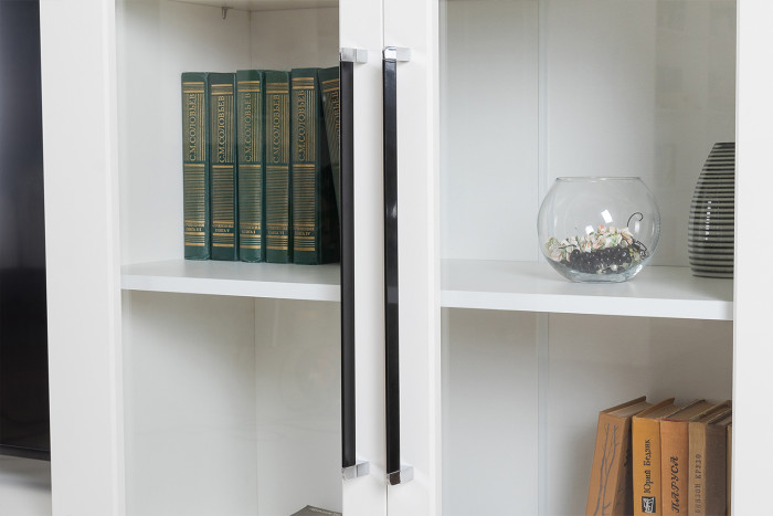 Валенсия Гостиная № 115, ЛДСП белый шагрень/МДФ белый шагрень