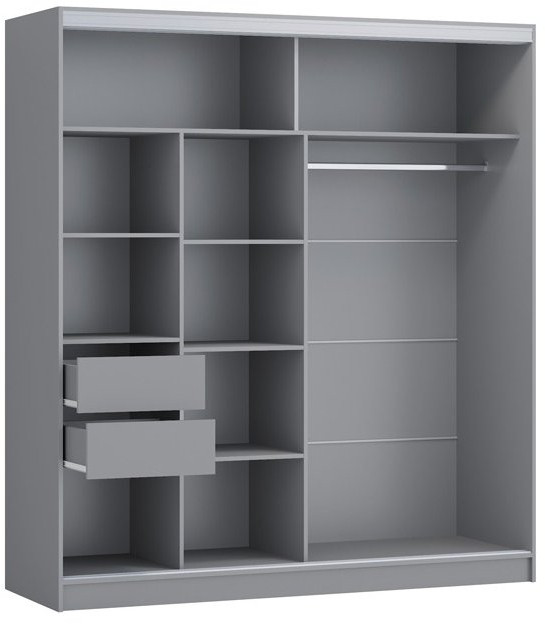 Шкаф-купе Альянс-10 ЛДСП 2000 + зеркала (графит)