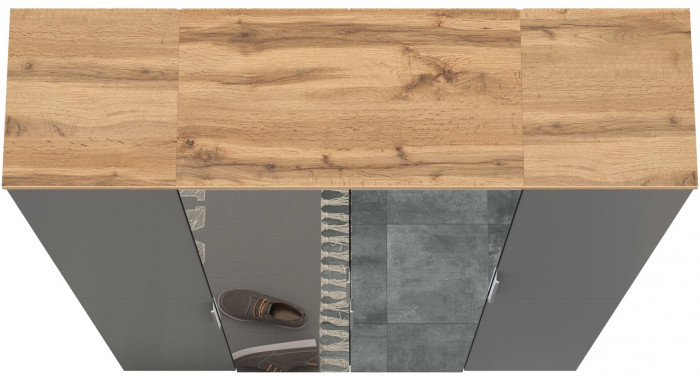 Октава Набор шкафов 01, серый графит/дуб крафт золотой/фасады МДФ серый графит