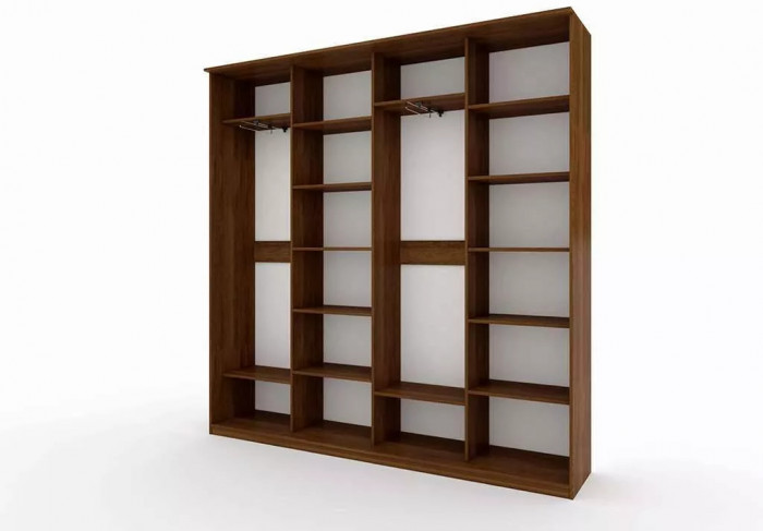 Шкаф купе Модерн 2362х450 4-х дверный 4-х секционный зеркальный с пескоструем №4 венге