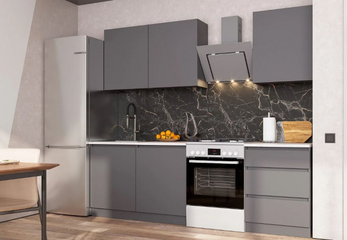 кухня Айден 1,8 серый графит/серый графит