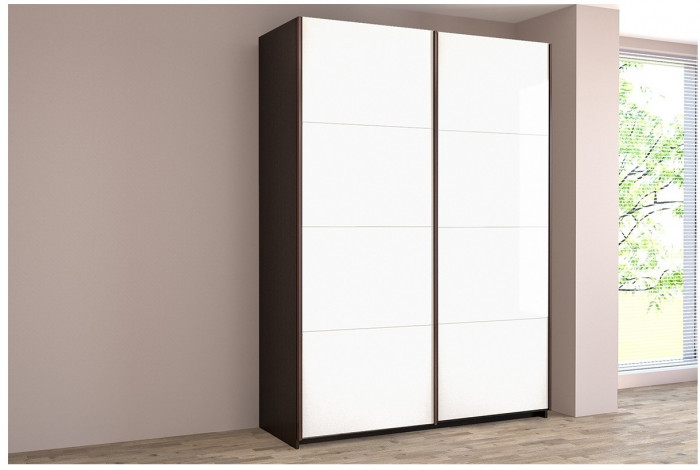 Шкаф-купе Иннэс-5 1400 Ф1/Ф1, Белый глянец