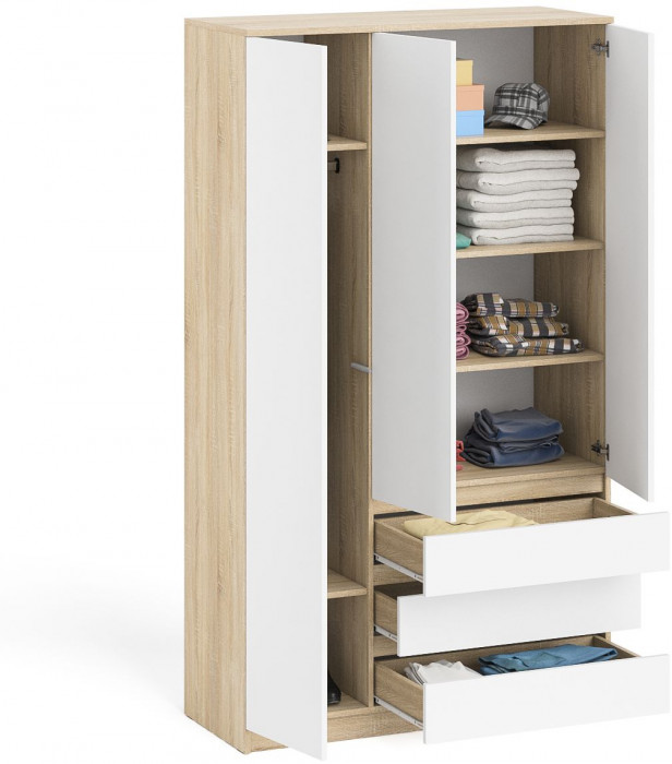 Мори Шкаф МШ1200.1, дуб сонома/белый