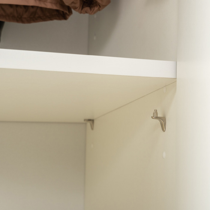 Октава Прихожая 28, цвет белый шагрень/дуб крафт золотой/фасады МДФ белый шагрень, ШхГхВ 193,7х35,4х197,6 см., универсальная сборка