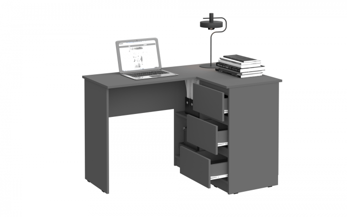 Челси Стол письменный угловой (Белый глянец, Белый)