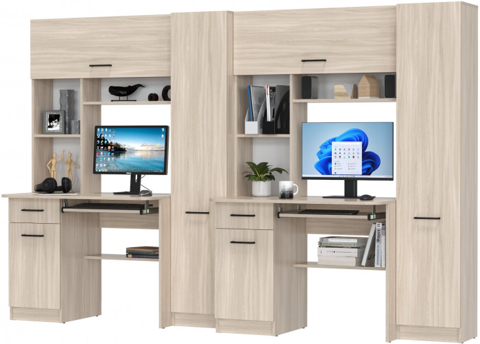 Два стола рабочих 6-0603ТМяс.св Альфа, ясень шимо светлый