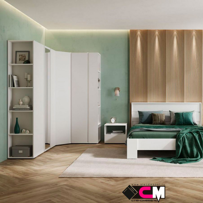 Хелен СТЛ 01 Стеллаж (0,200х2,100х0,460) белый/белый