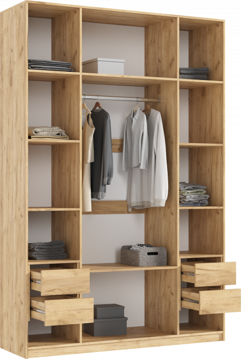 Марвэл Шкаф 4-х створчатый 1600, Браш Мени Грин, Дуб Крафт