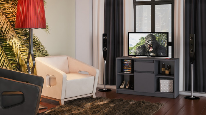 Мори Тумба ТВ МТВ1204.1, цвет графит, ШхГхВ 120,4х41х73 см.