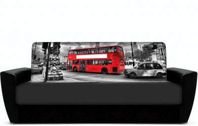Диван книжка с принтом Автобус 1, 120х190