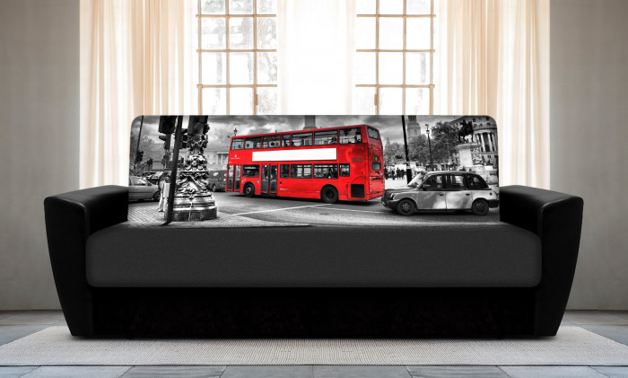 Диван книжка с принтом Автобус 1, 120х190