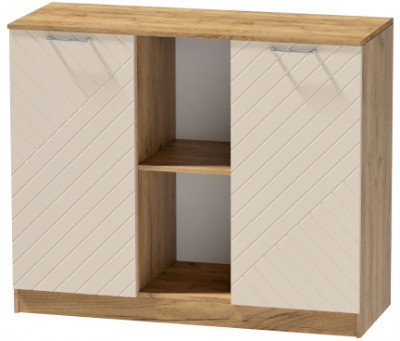 Комод №4 "Иннэс-7", Белый/Тирамису матовый