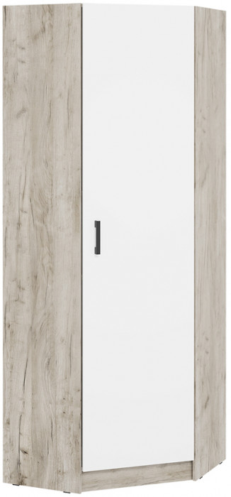 Шкаф угловой Вега, Дуб крафт серый, Белый