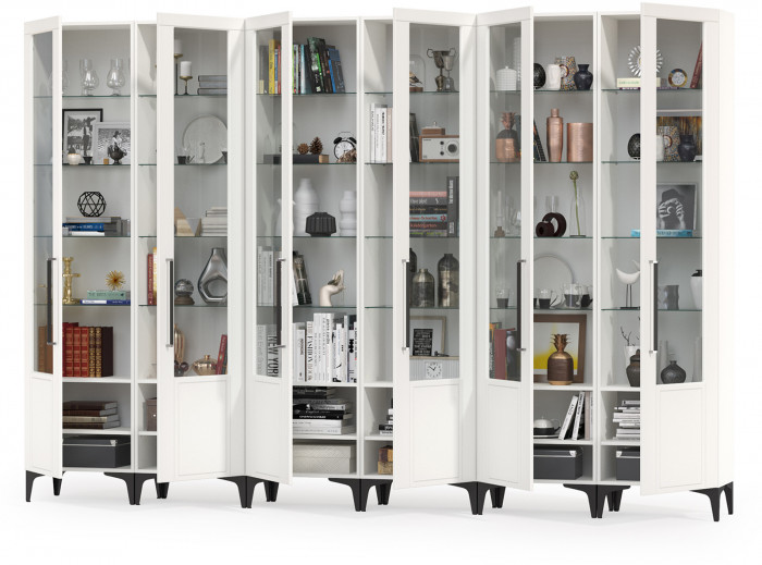 Валенсия Гостиная № 132, цвет ЛДСП белый шагрень/МДФ белый шагрень, ШхГхВ 330х38,1х225,2 см.