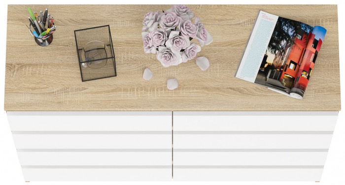 Мори Комод МК1200.8, дуб сонома/белый