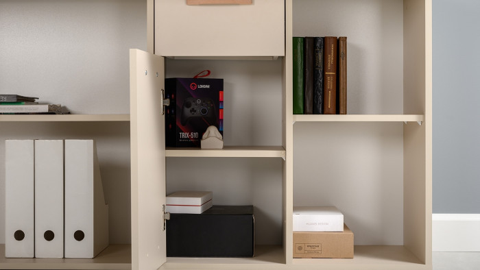 Лайт Стол письменный 03.245F, цвет сатин/дуб эндгрейн элегантный, ШхГхВ 136х139,2х75,2 см.(угловой) или 203,5х68х75,2 см.(прямой), универс. сборка