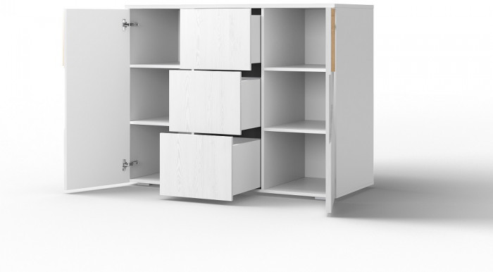 Модульная спальня "Оливия" - Белый текстурный/Ясень белый