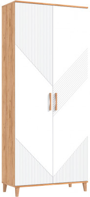 Шкаф 2-х дверный Ирис, Крафт золотой/Браш вайт