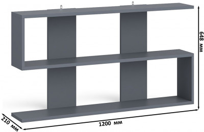 Мори Стол письменный МСП1200.1 + Пенал МШ400.1 + Полка 1200, цвет графит/белый, ШхГхВ 160,8х50,4х209,6 см., универсальная сборка